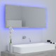 Betonszürke led-es forgácslap fürdőszobai tükör 100x8,5x37 cm