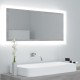 Betonszürke led-es forgácslap fürdőszobai tükör 100x8,5x37 cm