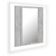 Betonszürke led-es tükrös fürdőszobaszekrény 40 x 12 x 45 cm