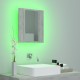 Betonszürke led-es tükrös fürdőszobaszekrény 40 x 12 x 45 cm