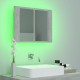 Betonszürke led-es tükrös fürdőszobaszekrény 60 x 12 x 45 cm