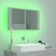 Betonszürke led-es tükrös fürdőszobaszekrény 80 x 12 x 45 cm