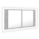 Betonszürke led-es tükrös fürdőszobaszekrény 90 x 12 x 45 cm Betonszürke led-es tükrös fürdőszobaszekrény 90 x 12 x 45 cm