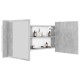 Betonszürke led-es tükrös fürdőszobaszekrény 100 x 12 x 45 cm