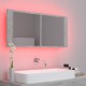 Betonszürke led-es tükrös fürdőszobaszekrény 100 x 12 x 45 cm