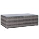 10 részes szürke polyrattan kerti bútorszett párnákkal
