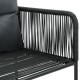 3 részes fekete pvc rattan kerti étkezőgarnitúra