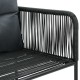 3 részes fekete pvc rattan kerti étkezőgarnitúra