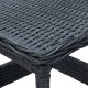 3 részes sötétszürke polyrattan kerti ülőgarnitúra párnákkal