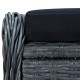 2 részes sötétszürke polyrattan kerti ülőgarnitúra párnákkal