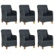 9 részes sötétszürke polyrattan kültéri étkezőszett párnákkal