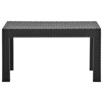 Antracitszürke pp rattan kerti asztal 58 x 58 x 41 cm