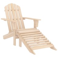 Tömör fenyőfa kerti adirondack szék zsámollyal