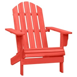 Piros tömör fenyőfa kerti adirondack szék