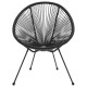 3 részes fekete pvc rattan kültéri étkezőgarnitúra