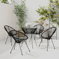 5 részes fekete pvc rattan kültéri étkezőgarnitúra
