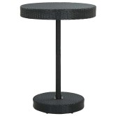 5 részes fekete polyrattan kerti bárszett párnákkal