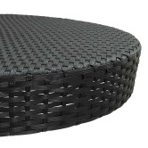 5 részes fekete polyrattan kerti bárszett párnákkal