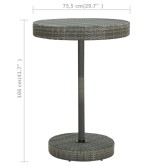 5 részes szürke polyrattan kerti bárszett párnákkal