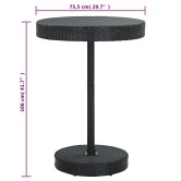 5 részes fekete polyrattan kerti bárszett 5 részes fekete polyrattan kerti bárszett