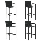 5 részes fekete polyrattan kerti bárszett 5 részes fekete polyrattan kerti bárszett