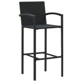 5 részes fekete polyrattan kerti bárszett 5 részes fekete polyrattan kerti bárszett