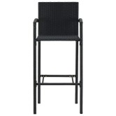 5 részes fekete polyrattan kerti bárszett 5 részes fekete polyrattan kerti bárszett