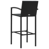 5 részes fekete polyrattan kerti bárszett 5 részes fekete polyrattan kerti bárszett