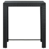 5 részes fekete polyrattan kültéri bárszett kartámasszal