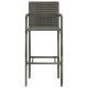 3 részes szürke polyrattan kerti bárszett