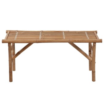 Összecsukható bambusz kerti pad párnával 118 cm