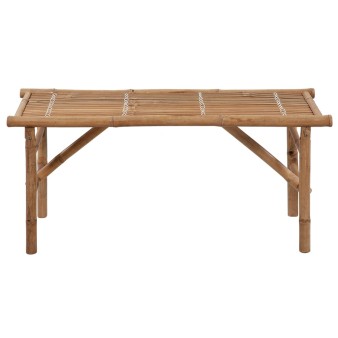Összecsukható bambusz kerti pad párnával 118 cm