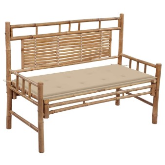 Bambusz kerti pad párnával 120 cm