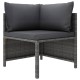 10 részes szürke polyrattan kerti ülőgarnitúra párnákkal