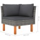 10 részes szürke polyrattan kerti ülőgarnitúra párnákkal