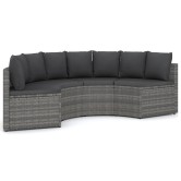 4 részes szürke polyrattan kerti kanapészett párnákkal