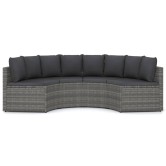 4 részes szürke polyrattan kerti kanapészett párnákkal