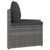 4 részes szürke polyrattan kerti kanapészett párnákkal
