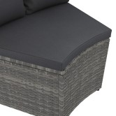 4 részes szürke polyrattan kerti kanapészett párnákkal