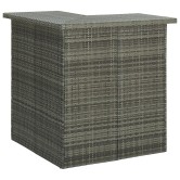 4 részes szürke polyrattan kerti bárszett párnával