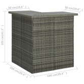 4 részes szürke polyrattan kerti bárszett párnával