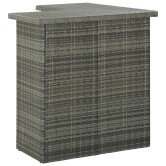 4 részes szürke polyrattan kerti bárszett párnával