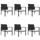 7 részes fekete polyrattan kerti étkezőgarnitúra