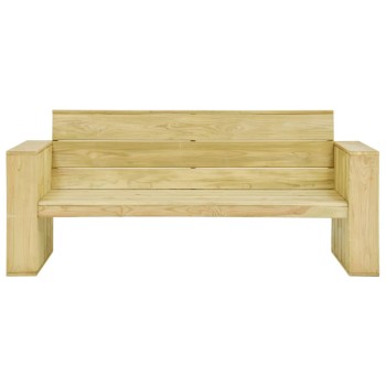 Impregnált fenyőfa kerti pad antracitszürke párnákkal 179 cm
