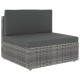 10 részes szürke polyrattan kerti ülőgarnitúra párnákkal