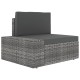 10 részes szürke polyrattan kerti ülőgarnitúra párnákkal