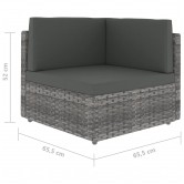 7 részes szürke polyrattan kerti ülőgarnitúra párnákkal