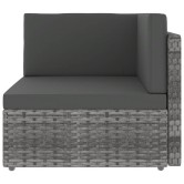 7 részes szürke polyrattan kerti ülőgarnitúra párnákkal