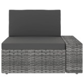 7 részes szürke polyrattan kerti ülőgarnitúra párnákkal