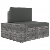 7 részes szürke polyrattan kerti ülőgarnitúra párnákkal